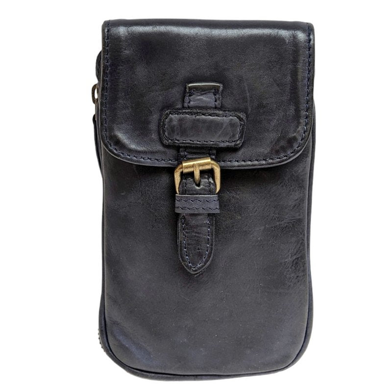 Ashwood Leather Crossbody Bag Small Navy