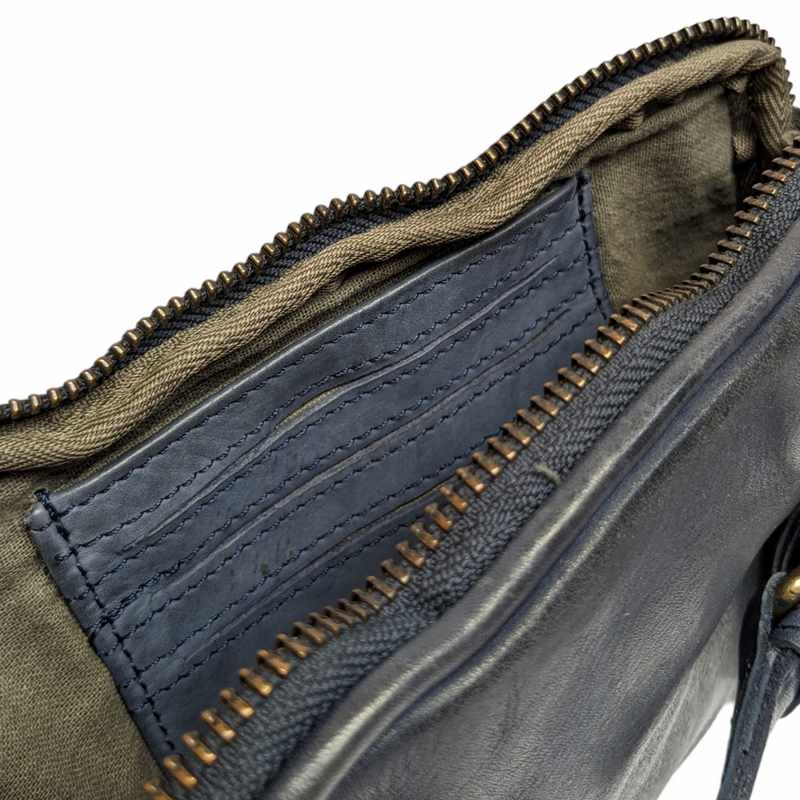 Ashwood Leather Crossbody Bag Small Navy