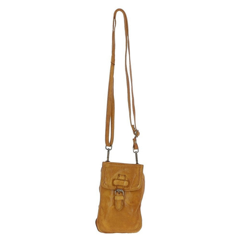 Ashwood Leather Crossbody Bag Small Yellow D-99-Yellow front
