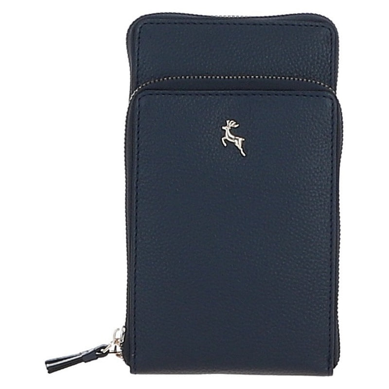 Ashwood Leather Crossbody Phone Bag Navy X-31 front