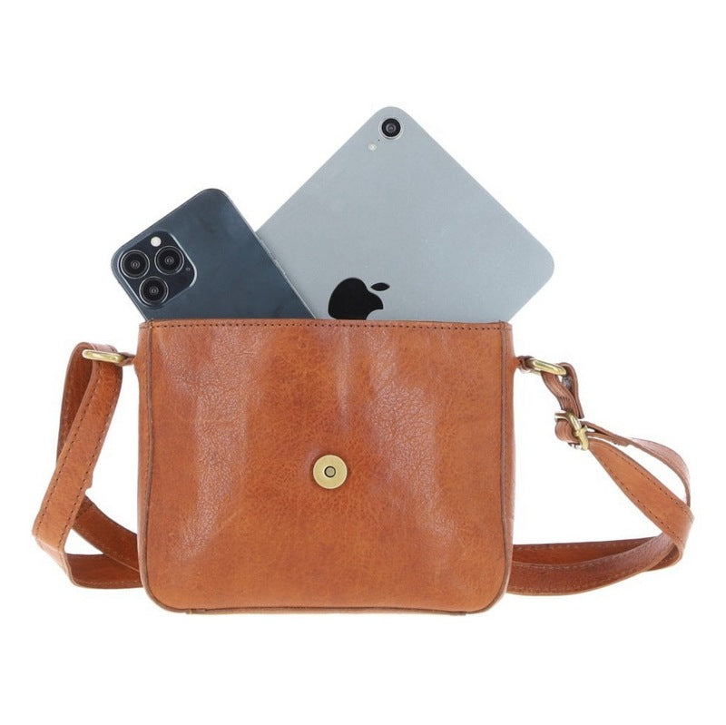 Ashwood Leather Dom Crossbody Bag in Tan in use