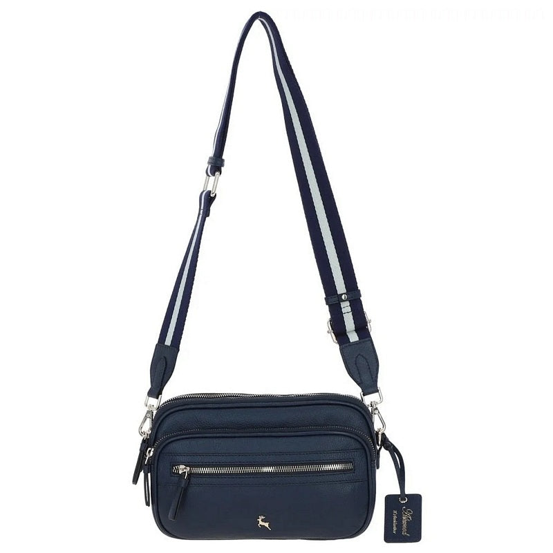 Ashwood Leather Sogno di Cuoio Compact Twin Zip Crossbody Bag X-35 hanging