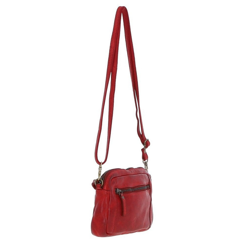 Ashwood Leather Vintage Cross Body Bag D-98-Red zip