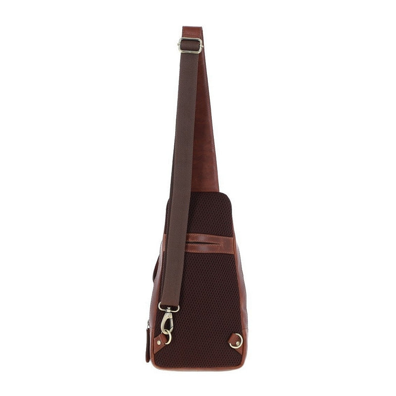 Ashwood Three Pocket Leather Sling Bag Chestnut K-43 back