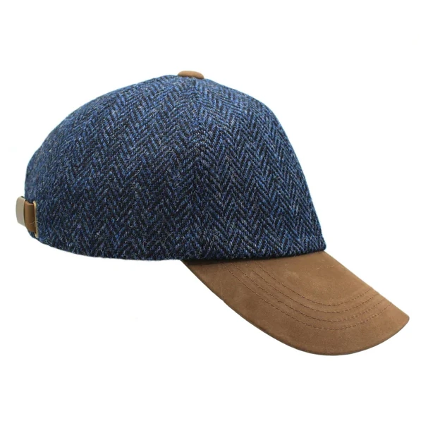 Baseball Cap Glencairn Harris Tweed Blue Black ZH016 main