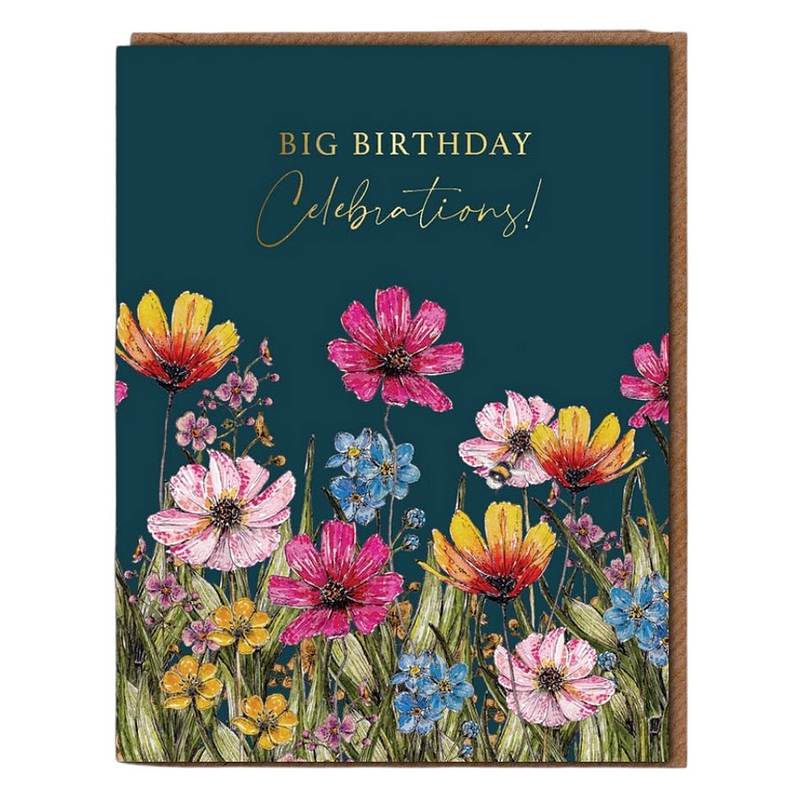 Big Birthday Celebrations Wildflower Meadows Card RW11 front