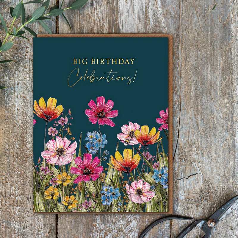 Big Birthday Celebrations Wildflower Meadows Card RW11 lifestyle