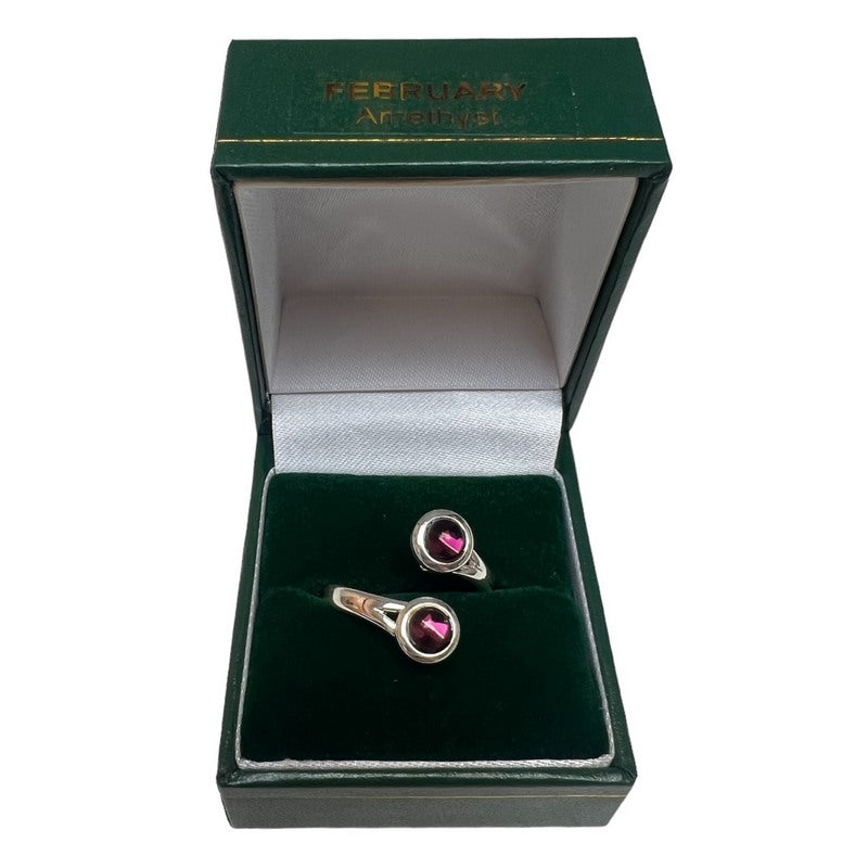 Birth Stone Ring February Amethyst BSR-FEB in box