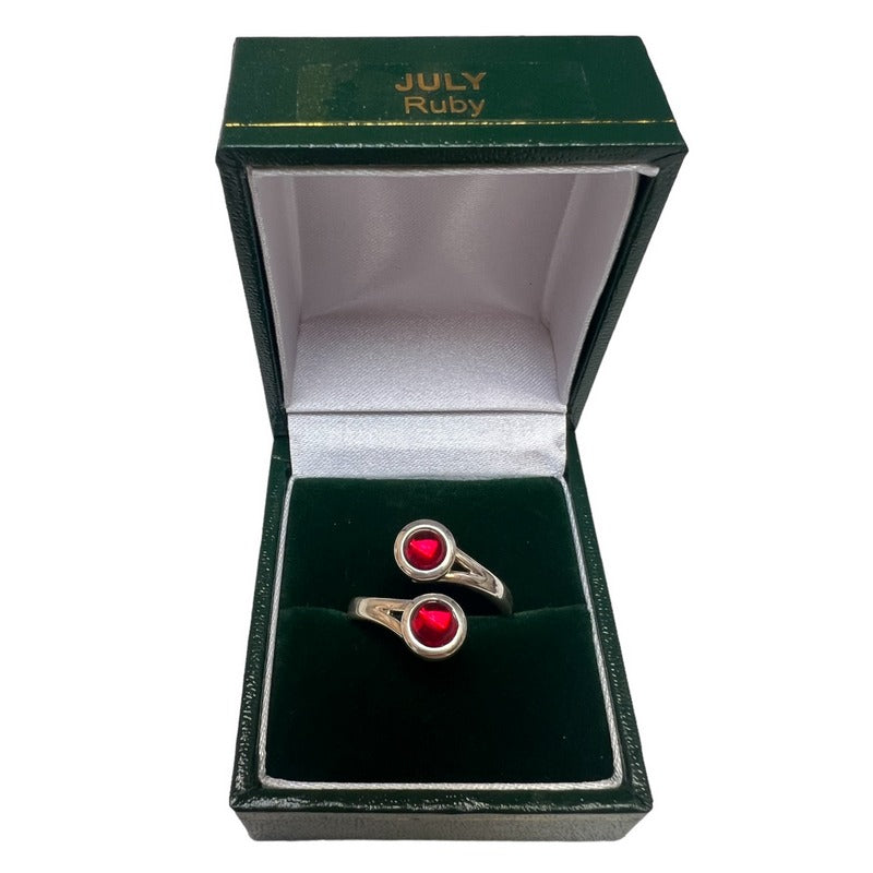 Birth Stone Ring July Ruby BSR-JUL in box