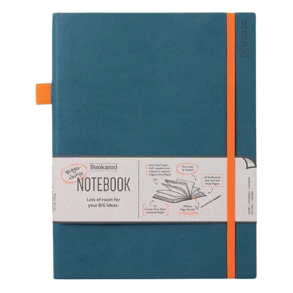 Bookaroo Bigger Things Notebook Teal front