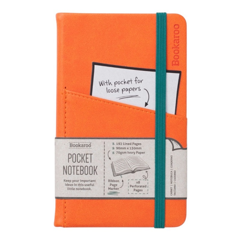 Bookaroo Pocket Hardback A6 Notebook Orange front