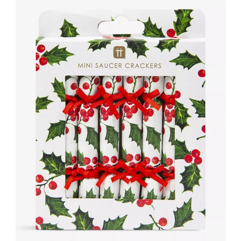 Botanical Holly Mini Saucer Crackers BC-SAUCER-V3 front