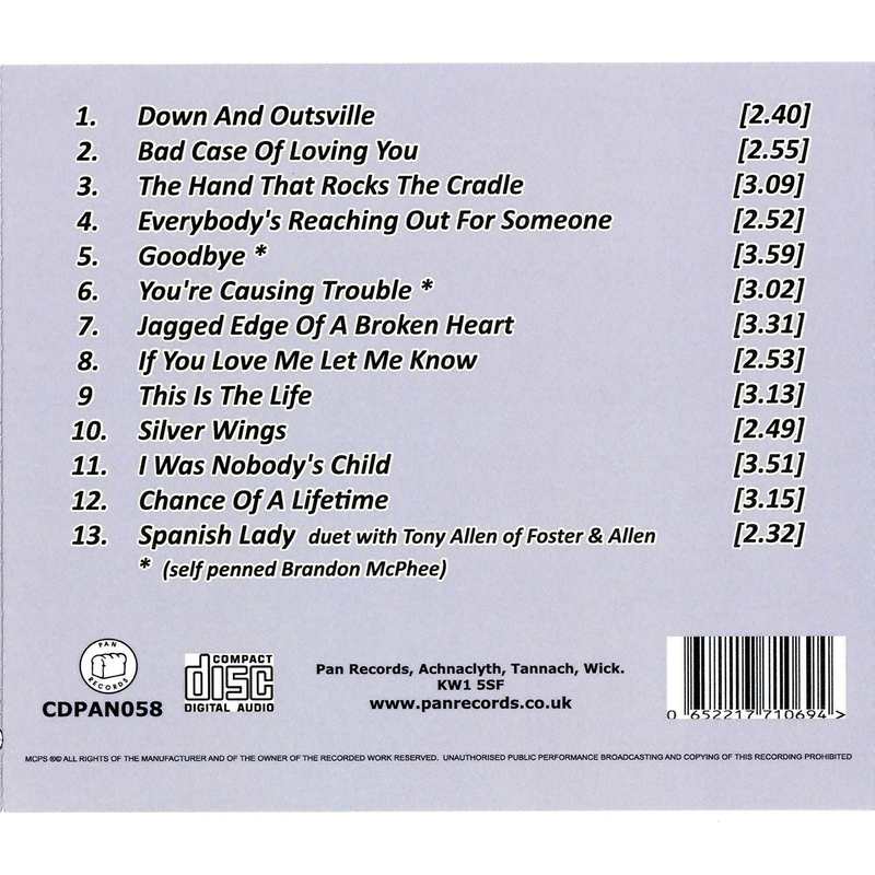 Brandon McPhee The Singer CD track list