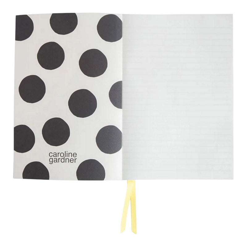 Caroline Gardner A5 Notebook Charcoal Big Flower AFN131 open