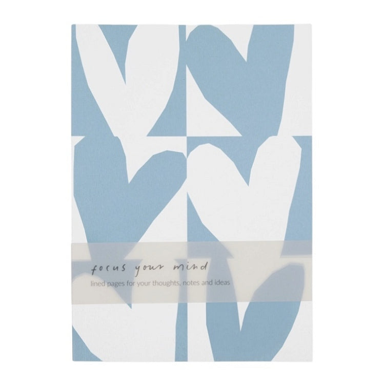 Caroline Gardner A5 Softback Notebook Blue Checkmate Heart SBN109 front with belly band