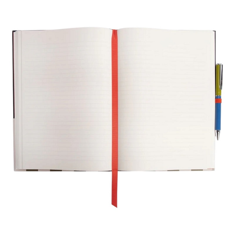 Caroline Gardner Block Stripe Casebound Notebook & Pen Set MCDP100 open