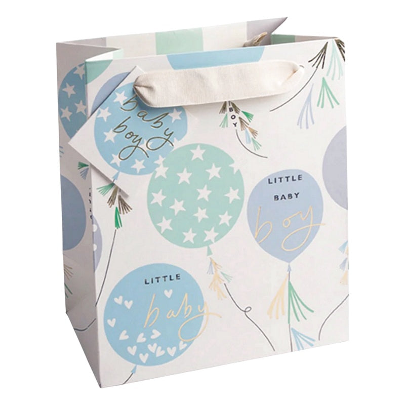 Caroline Gardner Blue Balloons Baby Boy Medium Gift Bag GBS756 main
