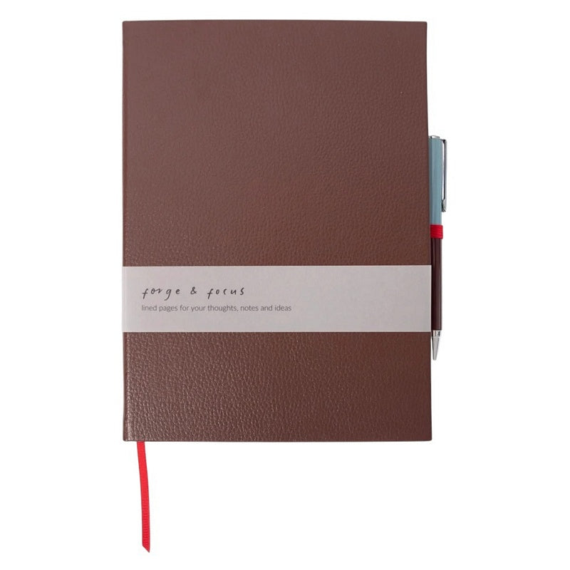Caroline Gardner Casebound Slim Notebook and Pen Wine MCDP101 front with belly band