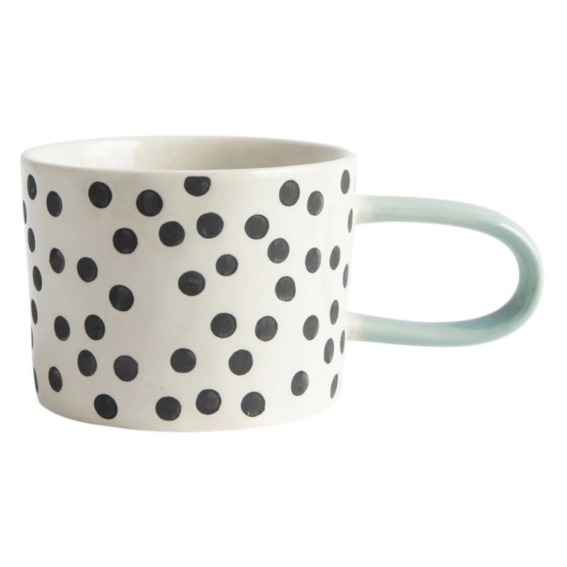 Caroline Gardner Mono Ditsy Spot Ceramic Mug MGG120 front