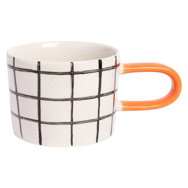 Caroline Gardner Mono Grid Ceramic Mug MGG110 front