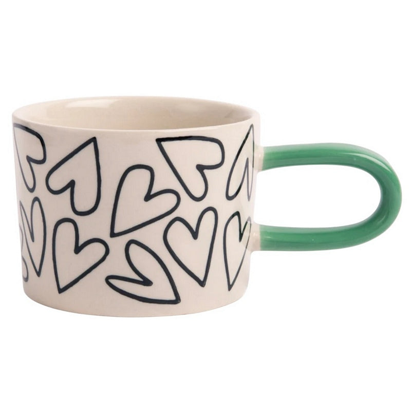 Caroline Gardner Mono Outline Hearts Ceramic Mug MGG108 main