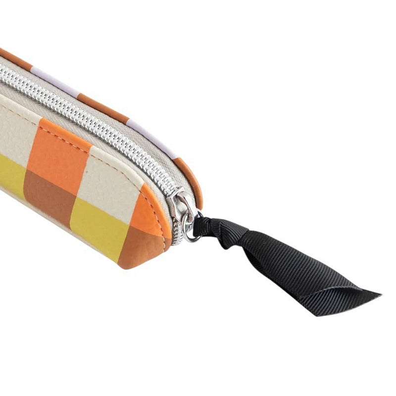 Caroline Gardner Multi Check Pencil Case EPC169 zip detail