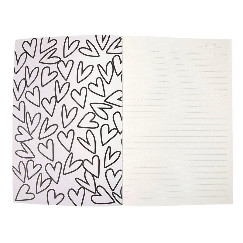 Caroline Gardner Orange and Pink Stripe A5 Softback Notebook SBN110 open