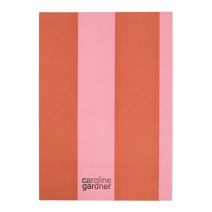 Caroline Gardner Orange and Pink Stripe A5 Softback Notebook SBN110 rear