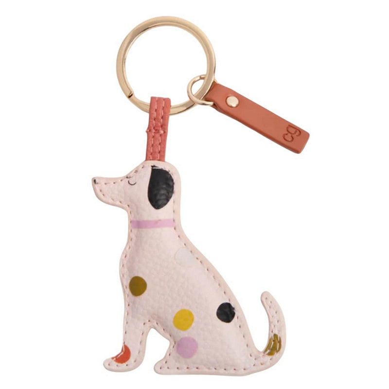 Caroline Gardner Pale Pink Dotty Labrador Dog Keyring NOV141 front