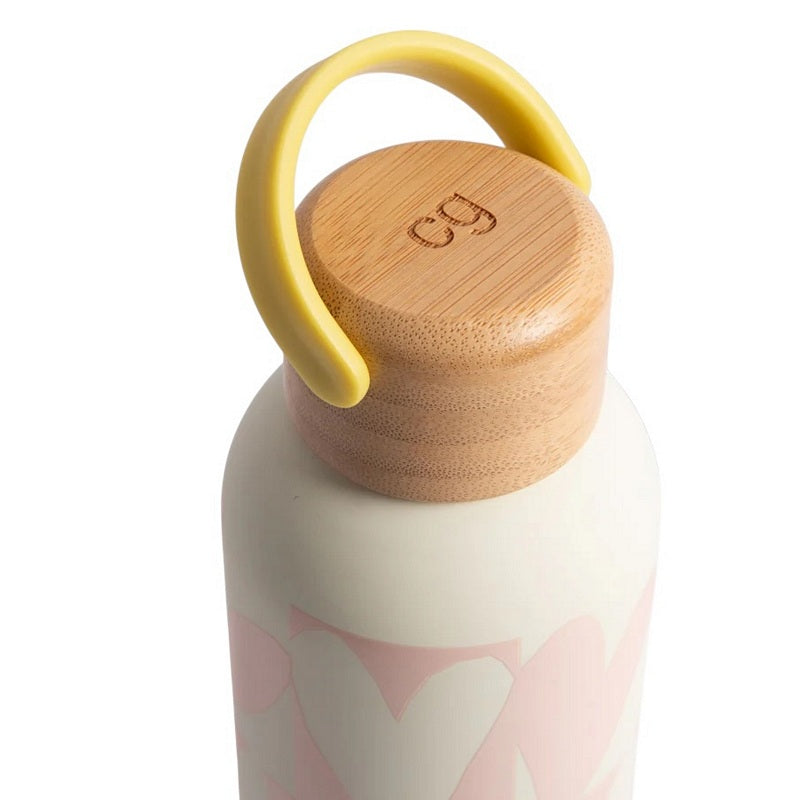 Caroline Gardner Pink Checkmate Heart Water Bottle MET110 top