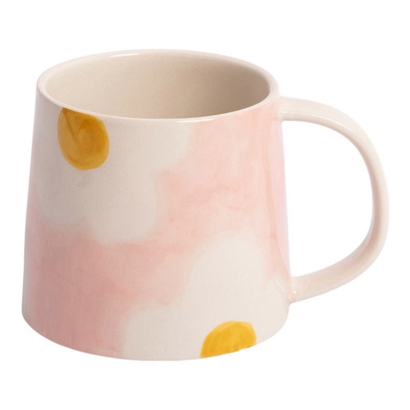 Caroline Gardner Pink Mustard Flower Large Mug MGL101 front