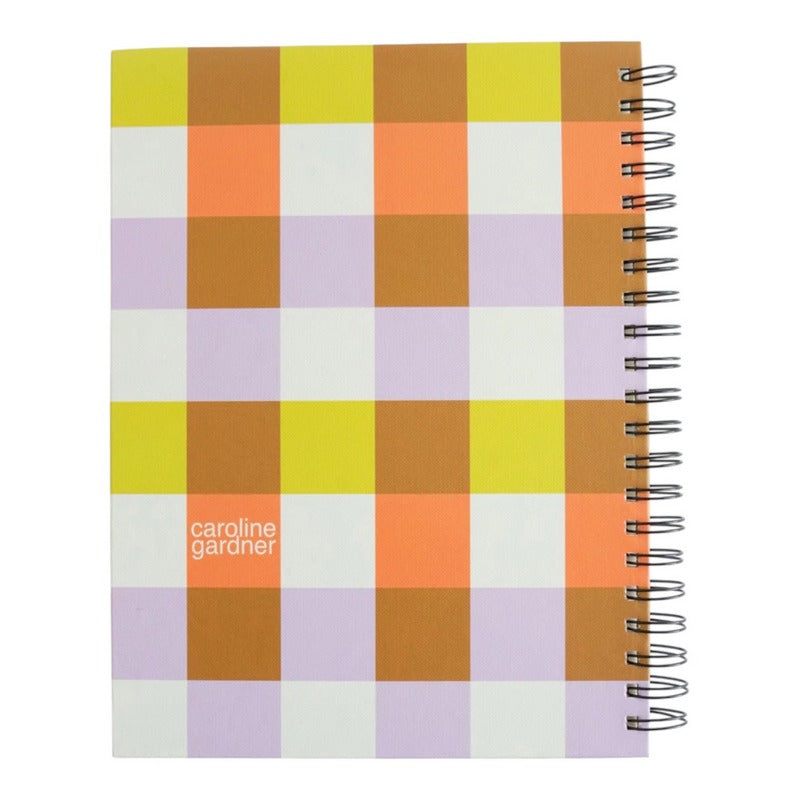 Caroline Gardner Spiral Notebook A4 Multi Check SPI112 rear