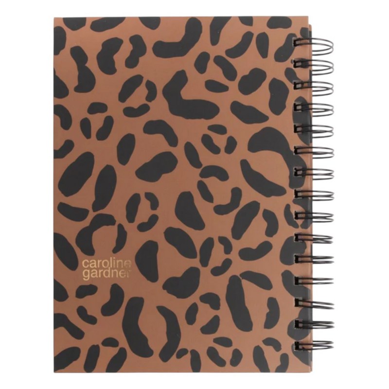 Caroline Gardner Spiral Notebook A5 Tan Leopard ASN105 ear