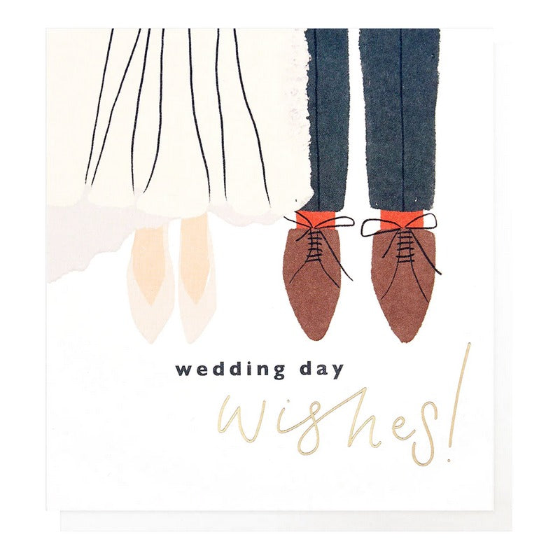 Caroline Gardner Wedding Day Wishes Card Couple Shoes WED001 front