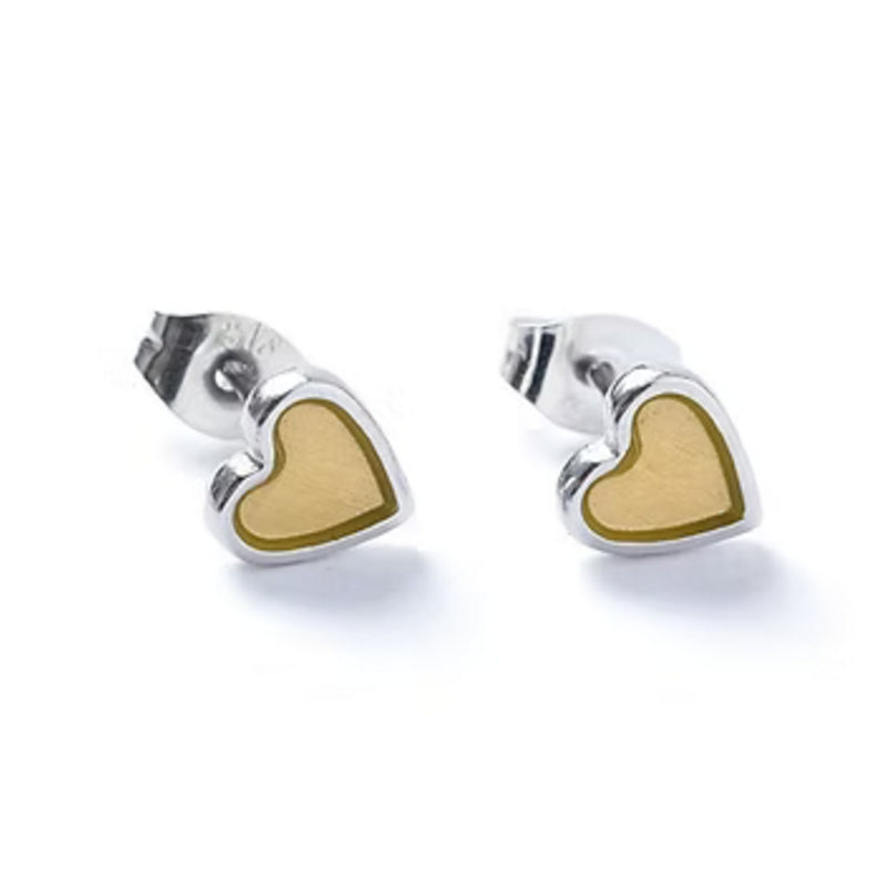 Carrie Elspeth Jewellery ES061 Honey Translucent Silver Heart Stud Earrings