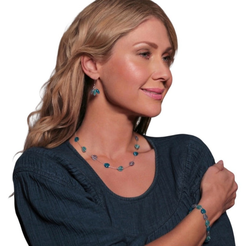 Carrie Elspeth Jewellery Ocean Hearts Earrings EH1981-82 on model