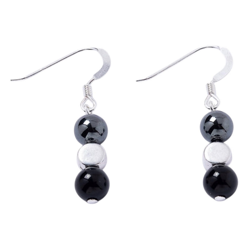 Carrie Elspeth Jewellery Onyx and Hematite Gemstone Earrings EH1989F main