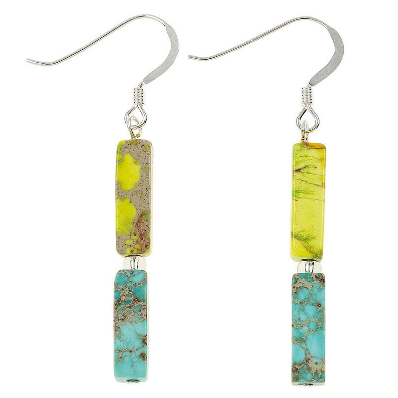 Carrie Elspeth Jewellery Turquoise & Lime Rainbow Jasper Earrings EH1865B main