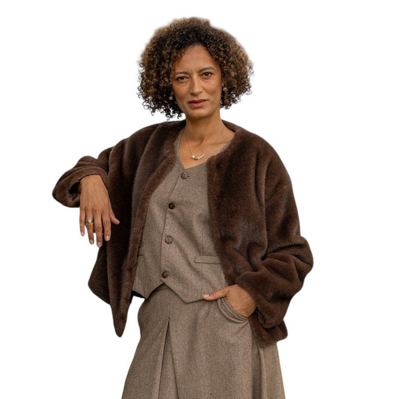 Chalk Clothing Delilah Coat Cappuccino on model main
