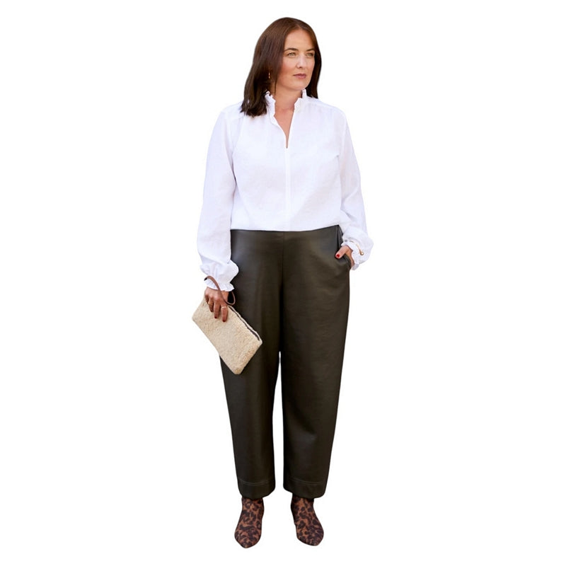 Chalk Clothing Elaine Shirt White on model front 1