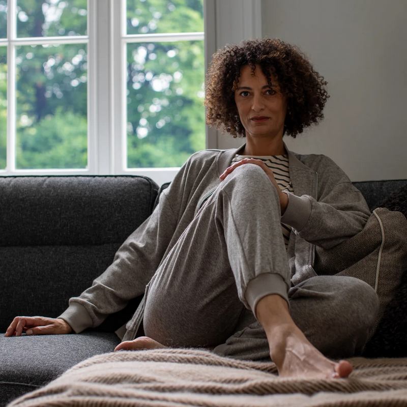 Chalk Clothing Ella Trousers Mole on model lifestyle