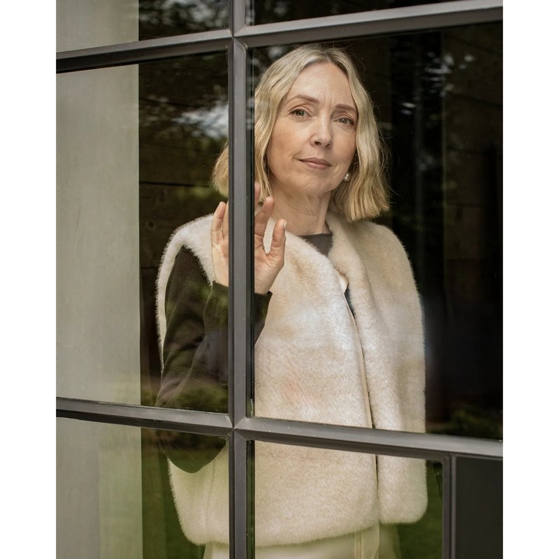 Chalk Clothing Felicity Gilet Bone White on model lifestyle