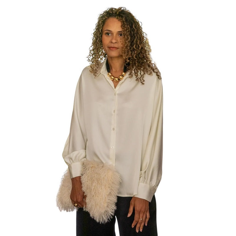 Chalk Clothing Flo Shirt Off White on model 2