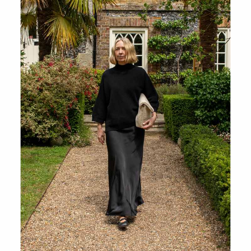 Chalk Clothing Gina Skirt Black on model lifestyle front