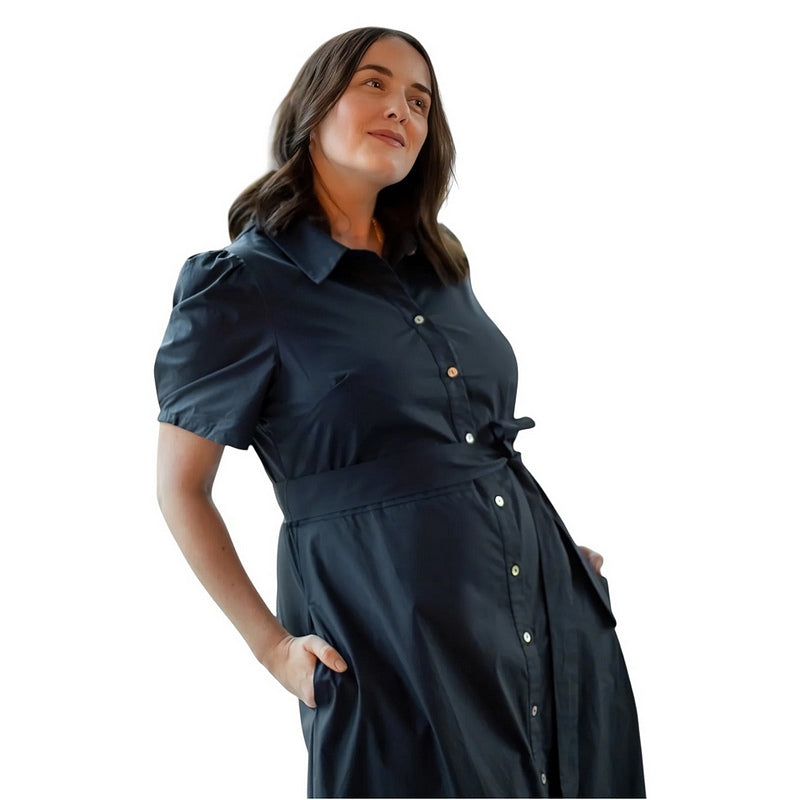 Chalk Clothing Holly Dress Navy One Size on model front