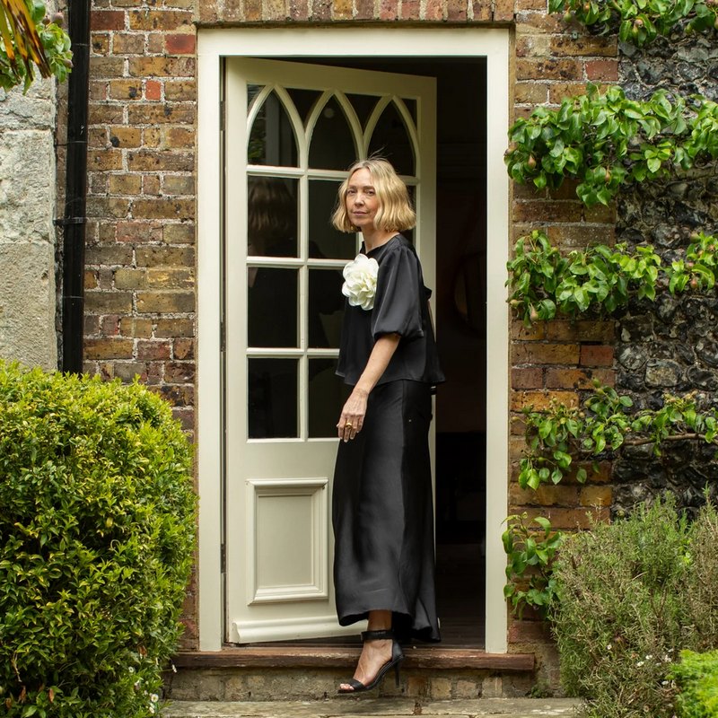Chalk Clothing Hove Flower Brooch Ivory on model lifestyle