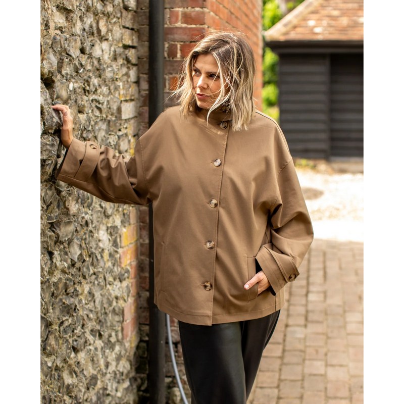 Chalk Clothing Jada Jacket Beige on model lifestyle 2