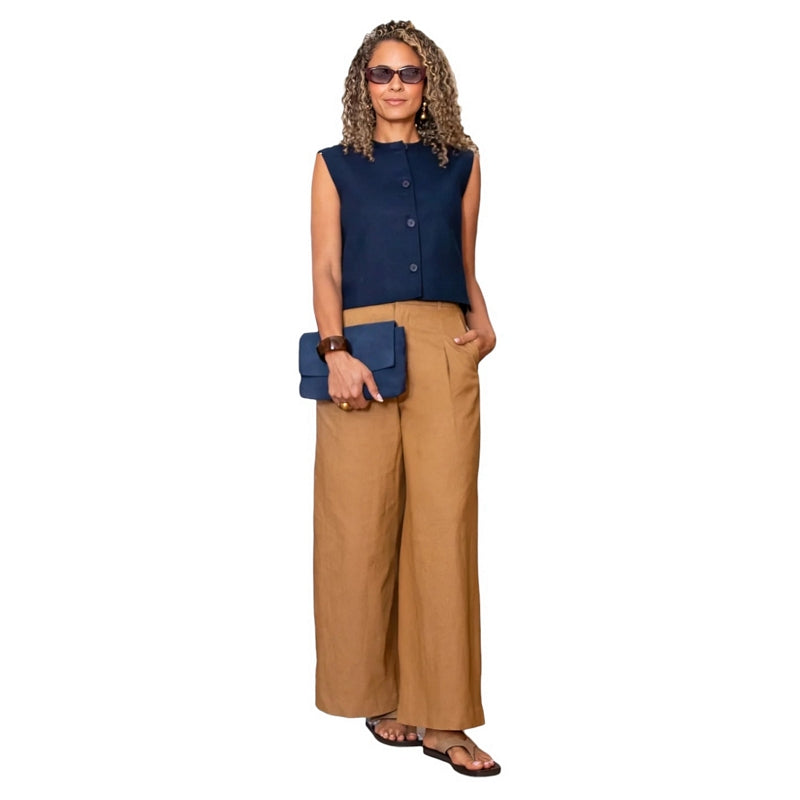 Chalk Clothing Jasmine Trousers Tan on model 1