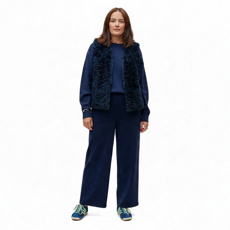 Chalk Clothing Lucy Trousers Navy on model front