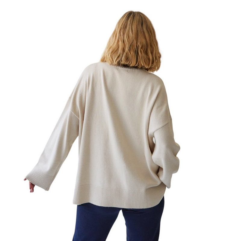 Chalk Clothing Lyndsey Jumper Stone on model back